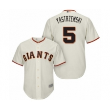 Youth San Francisco Giants #5 Mike Yastrzemski Authentic Cream Home Cool Base Baseball Player Jersey