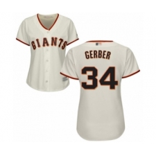 Women's San Francisco Giants #34 Mike Gerber Authentic Cream Home Cool Base Baseball Player Jersey