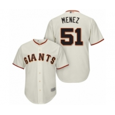 Youth San Francisco Giants #51 Conner Menez Authentic Cream Home Cool Base Baseball Player Jersey