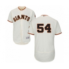 Men's San Francisco Giants #54 Reyes Moronta Cream Home Flex Base Authentic Collection Baseball Player Jersey