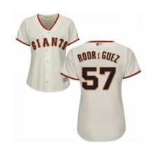 Women's San Francisco Giants #57 Dereck Rodriguez Authentic Cream Home Cool Base Baseball Player Jersey