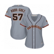 Women's San Francisco Giants #57 Dereck Rodriguez Authentic Grey Road Cool Base Baseball Player Jersey
