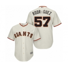 Youth San Francisco Giants #57 Dereck Rodriguez Authentic Cream Home Cool Base Baseball Player Jersey