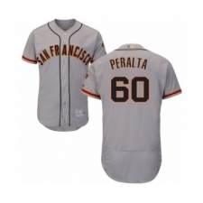 Men's San Francisco Giants #60 Wandy Peralta Grey Road Flex Base Authentic Collection Baseball Player Jersey