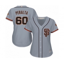 Women's San Francisco Giants #60 Wandy Peralta Authentic Grey Road 2 Cool Base Baseball Player Jersey