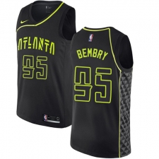 Men's Nike Atlanta Hawks #95 DeAndre' Bembry Authentic Black NBA Jersey - City Edition