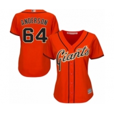 Women's San Francisco Giants #64 Shaun Anderson Authentic Orange Alternate Cool Base Baseball Player Jersey