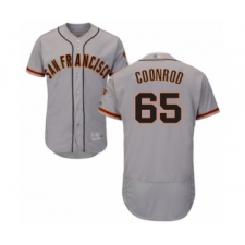 Men's San Francisco Giants #65 Sam Coonrod Grey Road Flex Base Authentic Collection Baseball Player Jersey