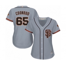 Women's San Francisco Giants #65 Sam Coonrod Authentic Grey Road 2 Cool Base Baseball Player Jersey