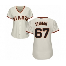 Women's San Francisco Giants #67 Sam Selman Authentic Cream Home Cool Base Baseball Player Jersey