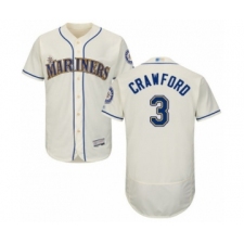 Men's Seattle Mariners #3 J.P. Crawford Cream Alternate Flex Base Authentic Collection Baseball Player Jersey