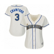 Women's Seattle Mariners #3 J.P. Crawford Authentic Cream Alternate Cool Base Baseball Player Jersey