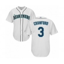 Youth Seattle Mariners #3 J.P. Crawford Authentic White Home Cool Base Baseball Player Jersey