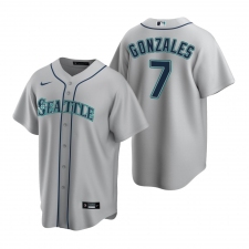 Men's Nike Seattle Mariners #7 Marco Gonzales Gray Road Stitched Baseball Jersey