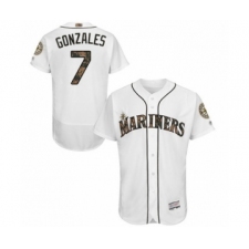 Men's Seattle Mariners #7 Marco Gonzales Authentic White 2016 Memorial Day Fashion Flex Base Baseball Player Jersey
