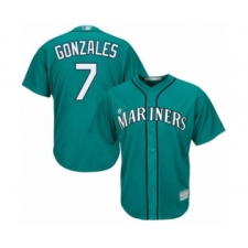Youth Seattle Mariners #7 Marco Gonzales Authentic Teal Green Alternate Cool Base Baseball Player Jersey