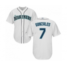 Youth Seattle Mariners #7 Marco Gonzales Authentic White Home Cool Base Baseball Player Jersey