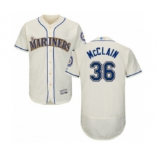 Men's Seattle Mariners #36 Reggie McClain Cream Alternate Flex Base Authentic Collection Baseball Player Jersey