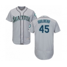 Men's Seattle Mariners #45 Taylor Guilbeau Grey Road Flex Base Authentic Collection Baseball Player Jersey