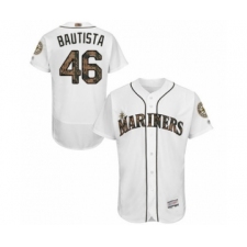 Men's Seattle Mariners #46 Gerson Bautista Authentic White 2016 Memorial Day Fashion Flex Base Baseball Player Jersey