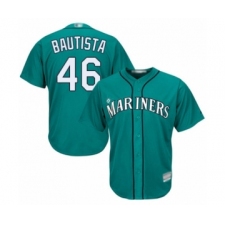 Youth Seattle Mariners #46 Gerson Bautista Authentic Teal Green Alternate Cool Base Baseball Player Jersey