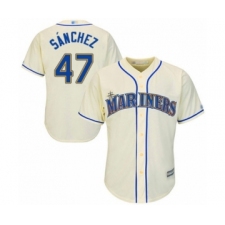 Youth Seattle Mariners #47 Ricardo Sanchez Authentic Cream Alternate Cool Base Baseball Player Jersey