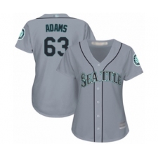 Women's Seattle Mariners #63 Austin Adams Authentic Grey Road Cool Base Baseball Player Jersey
