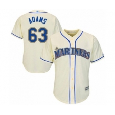 Youth Seattle Mariners #63 Austin Adams Authentic Cream Alternate Cool Base Baseball Player Jersey