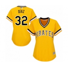 Women's Pittsburgh Pirates #32 Elias Diaz Authentic Gold Alternate Cool Base Baseball Player Jersey