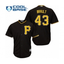 Youth Pittsburgh Pirates #43 Steven Brault Authentic Black Alternate Cool Base Baseball Player Jersey