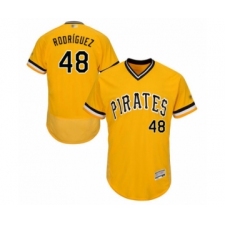 Men's Pittsburgh Pirates #48 Richard Rodriguez Gold Alternate Flex Base Authentic Collection Baseball Player Jersey
