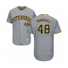 Men's Pittsburgh Pirates #48 Richard Rodriguez Grey Road Flex Base Authentic Collection Baseball Player Jersey