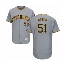 Men's Pittsburgh Pirates #51 Jason Martin Grey Road Flex Base Authentic Collection Baseball Player Jersey