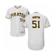 Men's Pittsburgh Pirates #51 Jason Martin White Home Flex Base Authentic Collection Baseball Player Jersey