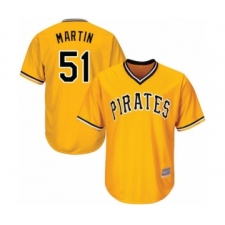 Youth Pittsburgh Pirates #51 Jason Martin Authentic Gold Alternate Cool Base Baseball Player Jersey