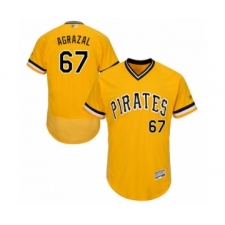 Men's Pittsburgh Pirates #67 Dario Agrazal Gold Alternate Flex Base Authentic Collection Baseball Player Jersey