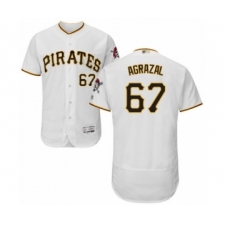 Men's Pittsburgh Pirates #67 Dario Agrazal White Home Flex Base Authentic Collection Baseball Player Jersey