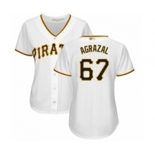 Women's Pittsburgh Pirates #67 Dario Agrazal Authentic White Home Cool Base Baseball Player Jersey