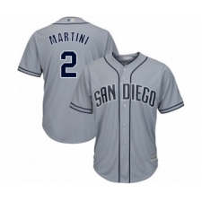 Men's San Diego Padres #2 Nick Martini Authentic Grey Road Cool Base Baseball Player Jersey