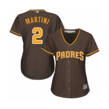 Women's San Diego Padres #2 Nick Martini Authentic Brown Alternate Cool Base Baseball Player Jersey
