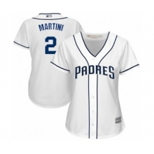 Women's San Diego Padres #2 Nick Martini Authentic White Home Cool Base Baseball Player Jersey