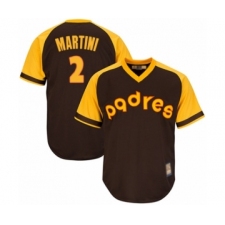 Youth San Diego Padres #2 Nick Martini Authentic Brown Alternate Cooperstown Cool Base Baseball Player Jersey