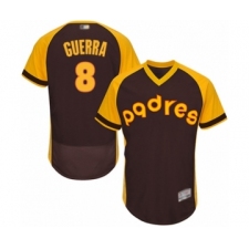 Men's San Diego Padres #8 Javy Guerra Brown Alternate Cooperstown Authentic Collection Flex Base Baseball Player Jersey