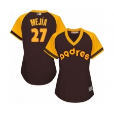 Women's San Diego Padres #27 Francisco Mejia Authentic Brown Alternate Cooperstown Cool Base Baseball Player Jersey