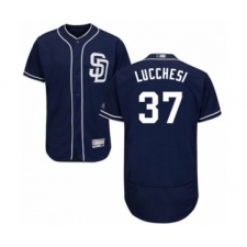 Men's San Diego Padres #37 Joey Lucchesi Navy Blue Alternate Flex Base Authentic Collection Baseball Player Jersey