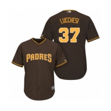 Youth San Diego Padres #37 Joey Lucchesi Authentic Brown Alternate Cool Base Baseball Player Jersey