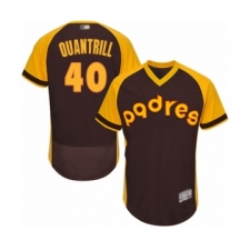 Men's San Diego Padres #40 Cal Quantrill Brown Alternate Cooperstown Authentic Collection Flex Base Baseball Player Jersey