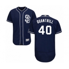 Men's San Diego Padres #40 Cal Quantrill Navy Blue Alternate Flex Base Authentic Collection Baseball Player Jersey
