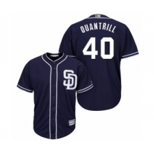Youth San Diego Padres #40 Cal Quantrill Authentic Navy Blue Alternate 1 Cool Base Baseball Player Jersey