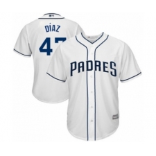 Youth San Diego Padres #47 Miguel Diaz Authentic White Home Cool Base Baseball Player Jersey